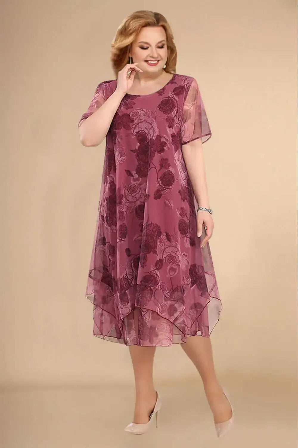 🌺【Cumpără 1 primești 1 gratis】【L-5XL】2025 noua rochie florala din sifon de vara