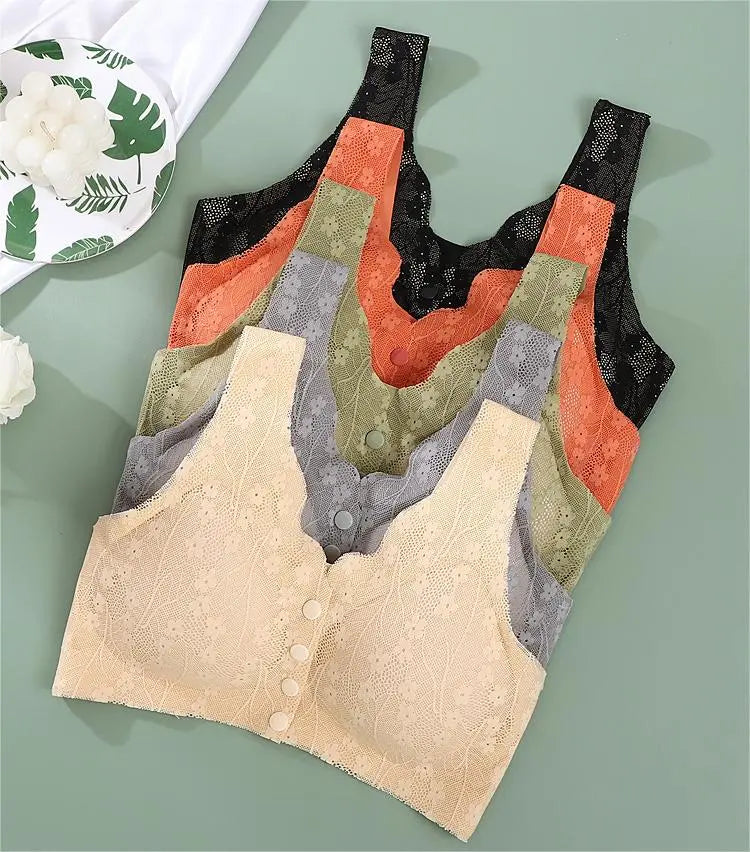 2026【Cumpără unul, primește unul gratuit】Sutien fără fir pentru femei cu nasturi în față ❤️【40-100kg】