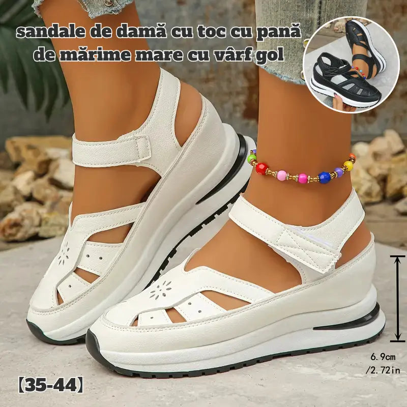 【35-44】sandale de damă cu toc cu pană de mărime mare cu vârf gol
