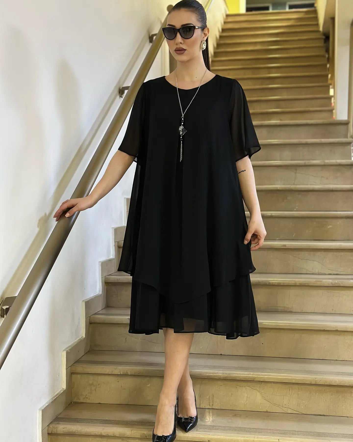 🔥【Cumpărați 1 obțineți 1 gratuit】💜【S-5XL】👗 Rochie lunga din sifon eleganta, design de inalta calitate