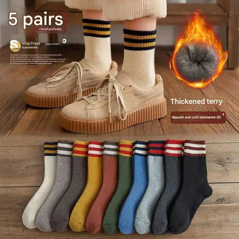 🧦【10/20 perechi】Șosete de catifea îngroșate de toamnă și iarnă la jumătatea gambei, calde și anti-miros