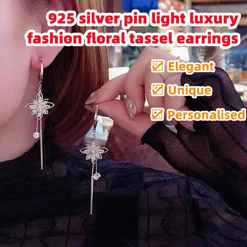 ✨【Cumpara 1 obtine 1 gratuit】❄️💎925 ac de argint cercei de lux la moda cu franjuri florale