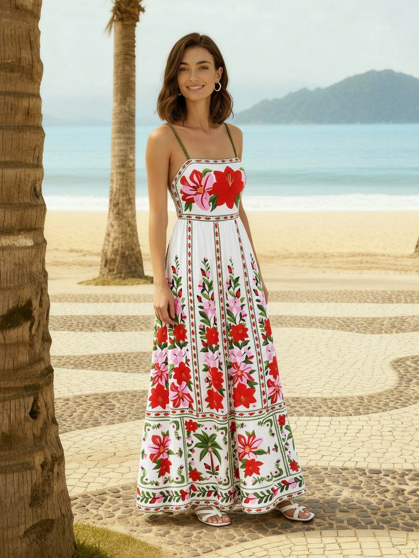 Rochie de Primăvară cu Broderie Roșie - Confort și Eleganță