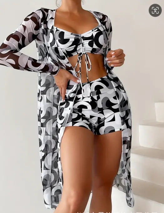 🔥✨【Cumpără 1 primești 1 gratis】2025👙 Noul costum de baie din trei piese de modă nouă, mai multe culori disponibile