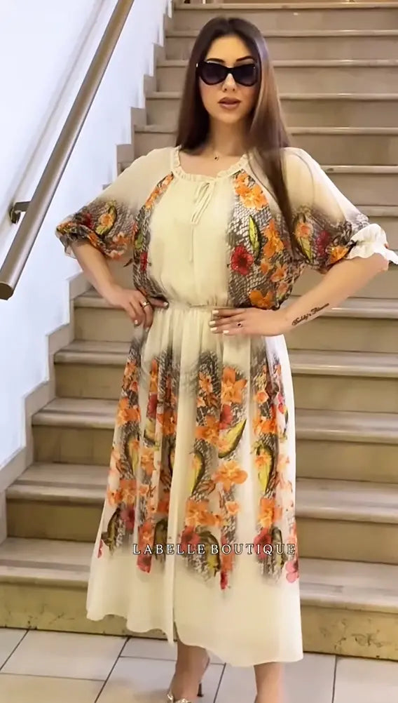 【S-5XL】2025 Rochie elegantă cu imprimeu floral nou