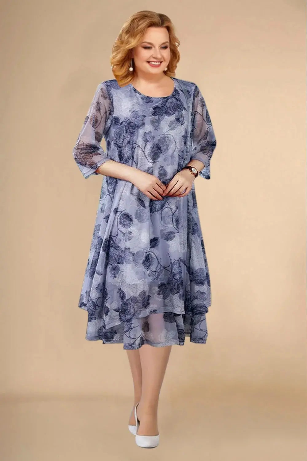🌺【Cumpără 1 primești 1 gratis】【L-5XL】2025 noua rochie florala din sifon de vara