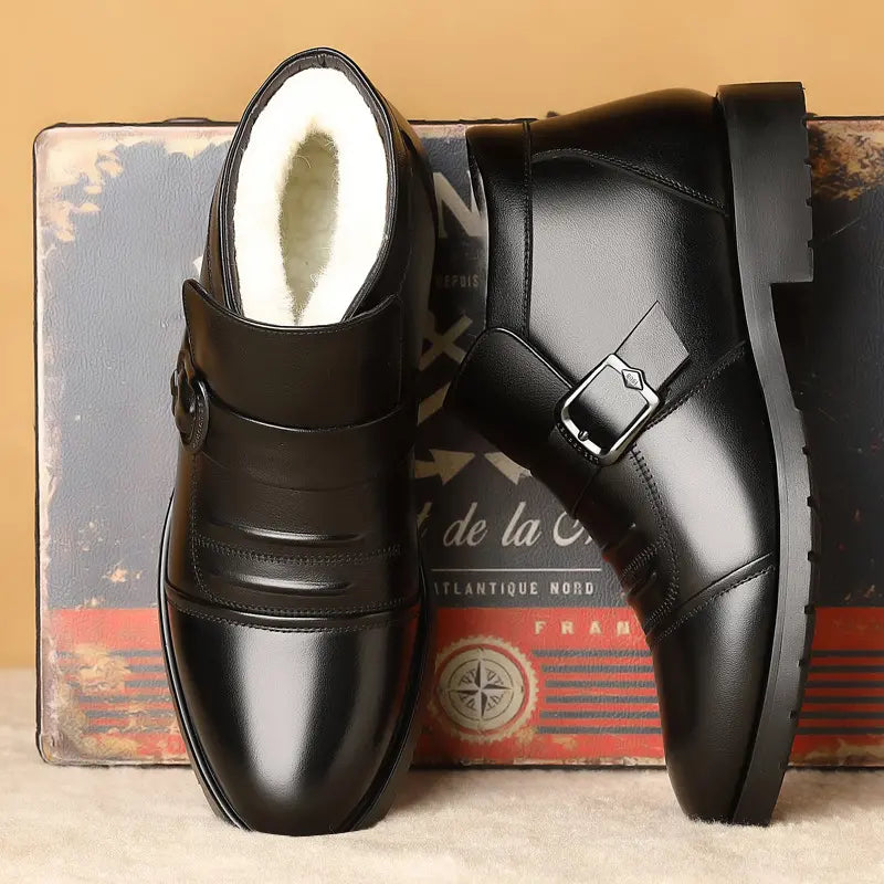 【30% REDUCERE】【39-44】 Cizme de iarnă pentru bărbați din piele cu talpă groasă și caldă