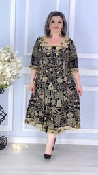👗 【S-5XL】Rochie brodată - 🔸 Model geometric original, două modele disponibile -