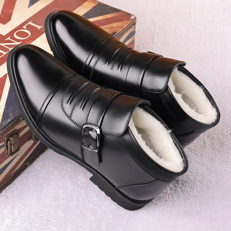 【30% REDUCERE】【39-44】 Cizme de iarnă pentru bărbați din piele cu talpă groasă și caldă