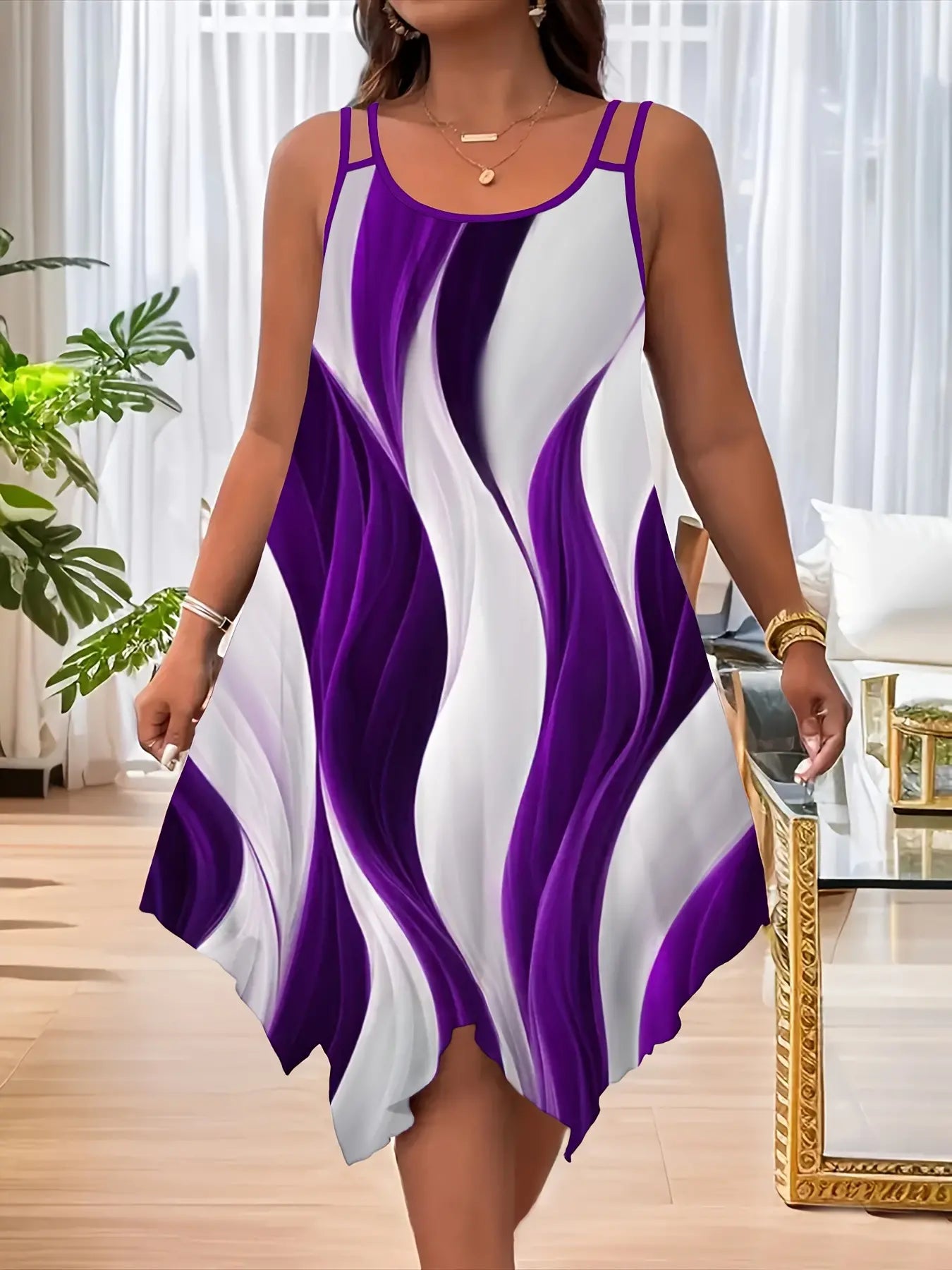 【Cumpărați 1 obțineți 1 gratuit】[XL~8XL]✨Rochie de vară cu tiv asimetric, mărime mare