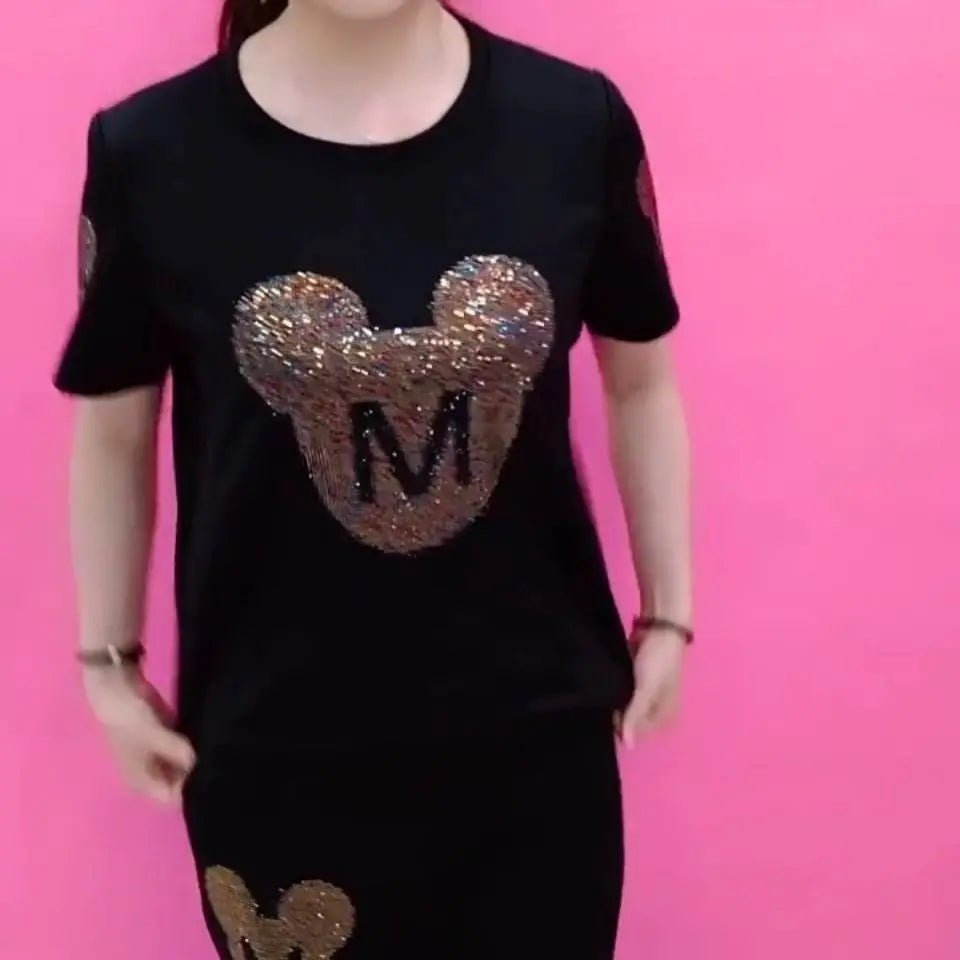 Cumpără 1, primești 1 gratis 💥 Lichidare de stoc 💥 Set de damă cu top și pantaloni cu mânecă scurtă