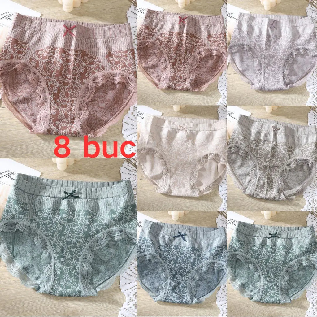 ✔🔥【Cumpărați 8, primiți 8 gratuit】🔥Slip de damă cu talie înaltă, antibacteriană, absorbantă de umiditate