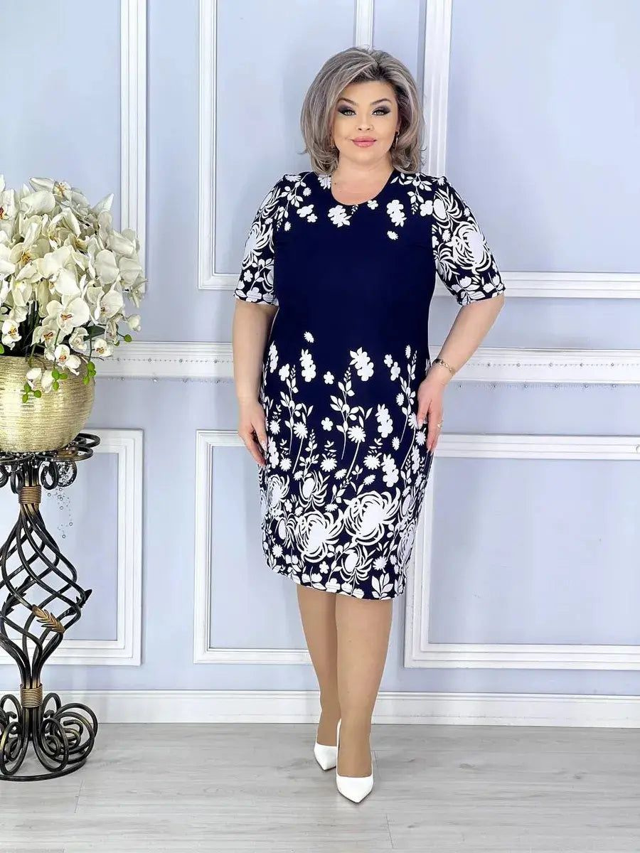 【☀️Noutăți de vară】（S-5XL）💃 Rochie elegantă, mulată, cu imprimeu