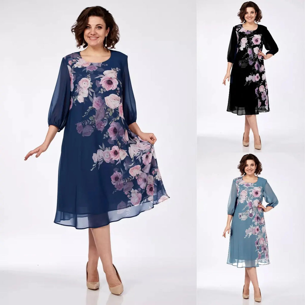 🌸Reducere flash--45%OFF💥💕【S-5XL】 Rochie elegantă cu imprimare florală de primăvară 🌷💃