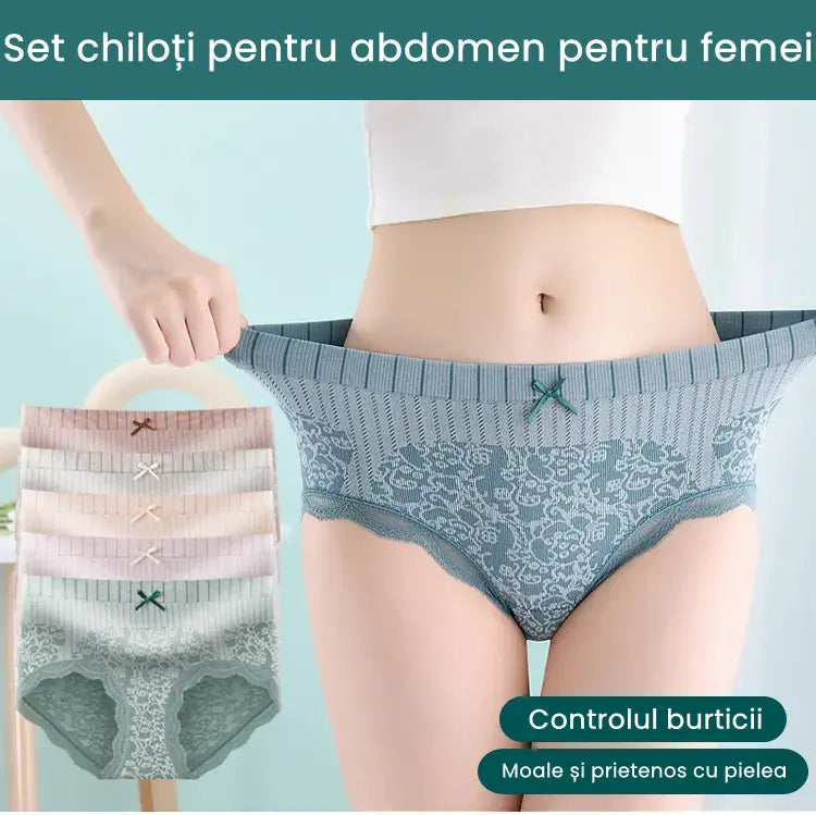 ✔🔥【Cumpărați 8, primiți 8 gratuit】🔥Slip de damă cu talie înaltă, antibacteriană, absorbantă de umiditate