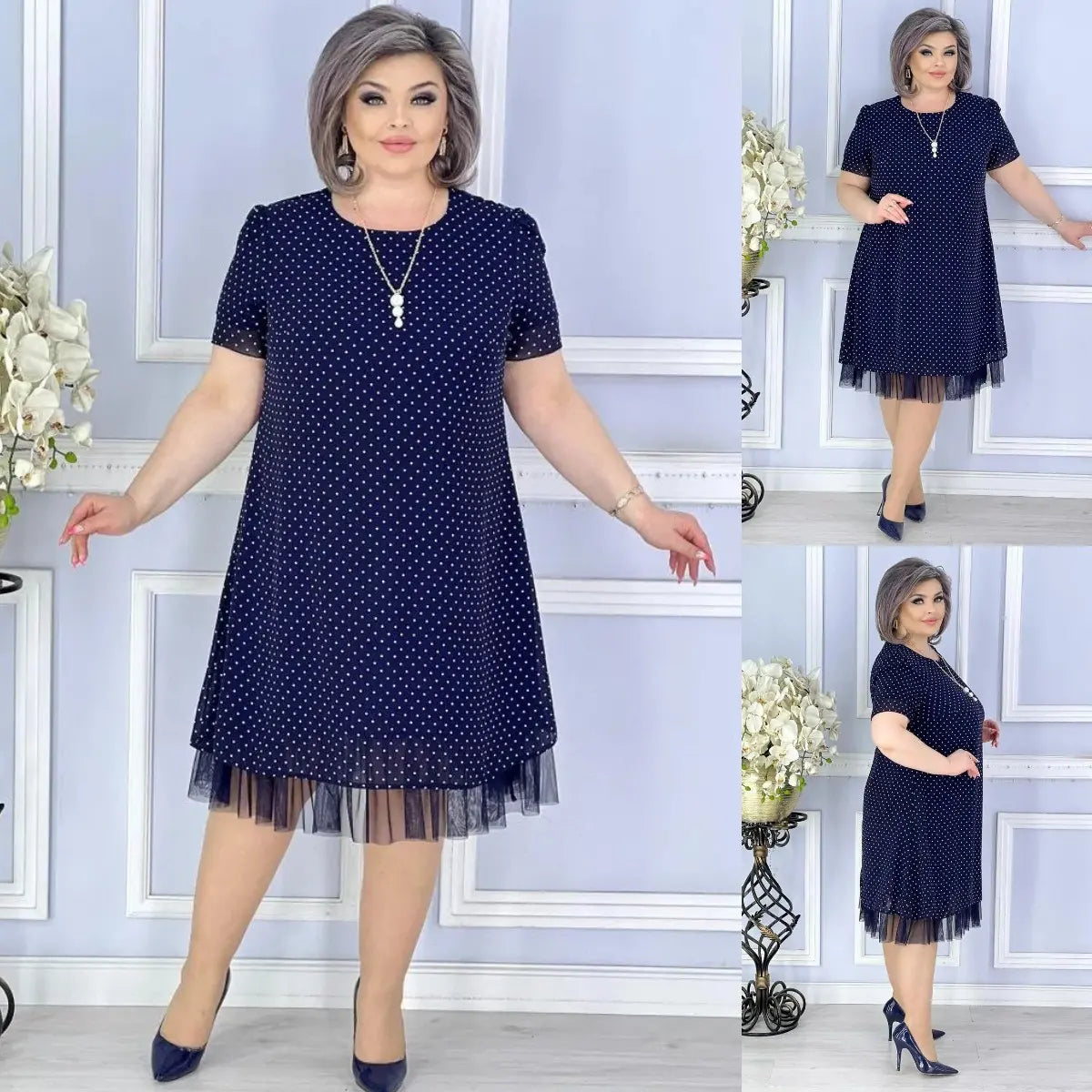 【🎀Stil nou de vară】【S-5XL】💃 Rochie elegantă neagră din plasă