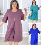 👗💥【Cumpără unul, primești unul gratuit】【Mărimi - 5XL】Rochie simplă, multicoloră, din bumbac pur 2026