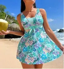 🏖️👙【Cumpără 1, primești 1】🌴【S-6XL】Costum de baie elegant, mărime mare, cu imprimeu