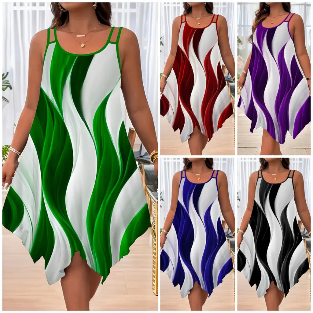 【Cumpărați 1 obțineți 1 gratuit】[XL~8XL]✨Rochie de vară cu tiv asimetric, mărime mare