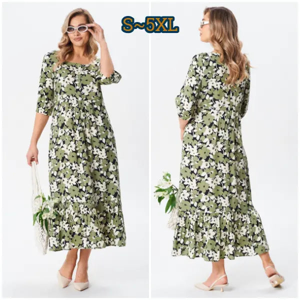 [S-5XL]Rochie lejeră din bumbac, mărimi mari | Confortabilă, vaporoasă, perfectă pentru vară