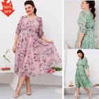 【🏆Produse noi, foarte bine vândute】🌸💥【S-5XL】Rochie elegantă nouă, cu imprimeu