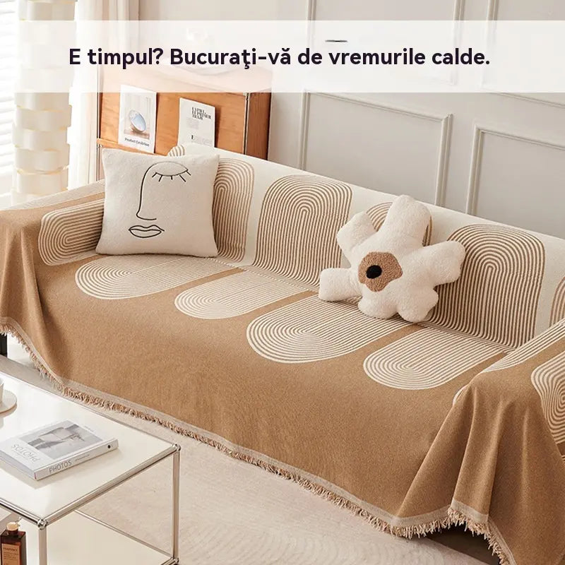 🔥【Promocja】🔥【Cumpără 1 primești 1 gratis】2026 nou inel anual chenille prosop de canapea, dintr-o singură bucată, all inclusive