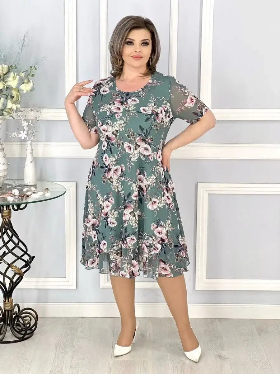 【Cumpărați 1 obțineți 1】【S-5XL】Rochie florală de damă cu talie