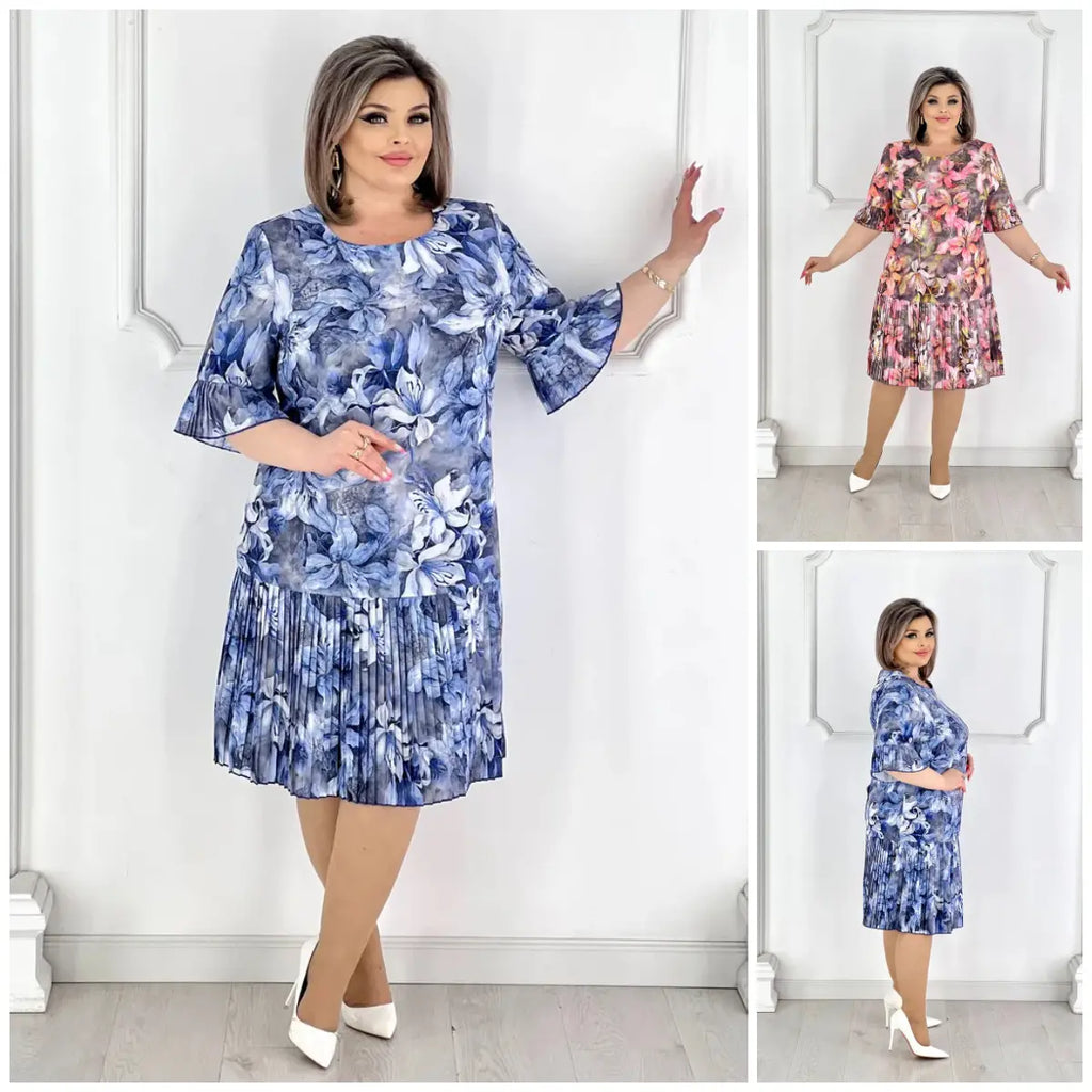 Stil nou de vară 2025🥰❤️【S-5XL】Rochie elegantă și la modă din dantelă plisată