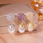 💞【Cumpărați 1, primiți 1 gratuit】S925 Silver Pearl Full Diamond Light Luxury Cercei