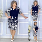 【☀️Noutăți de vară】（S-5XL）💃 Rochie elegantă, mulată, cu imprimeu