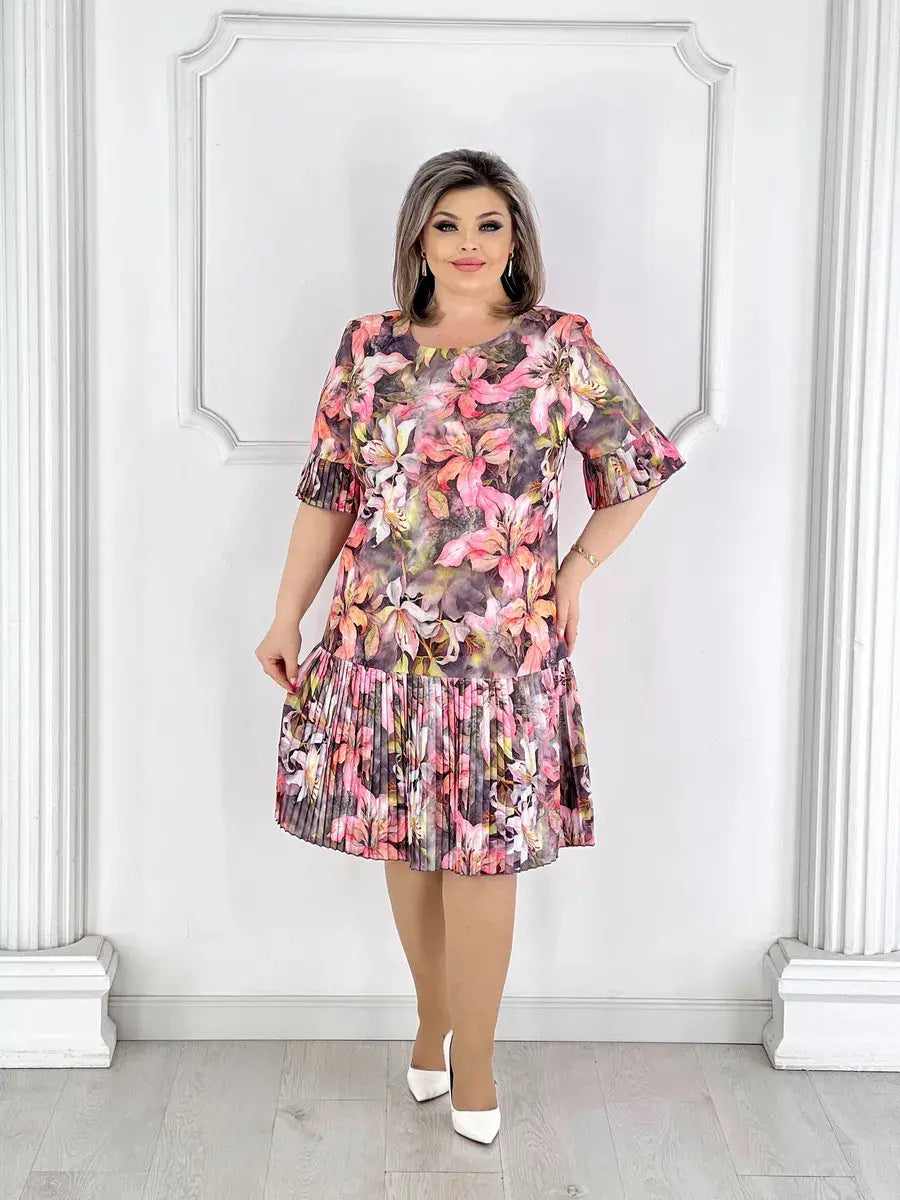 Stil nou de vară 2025🥰❤️【S-5XL】Rochie elegantă și la modă din dantelă plisată