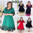 👗【S-5XL】Rochie din dantelă brodată, mărime mare - la modă și elegantă