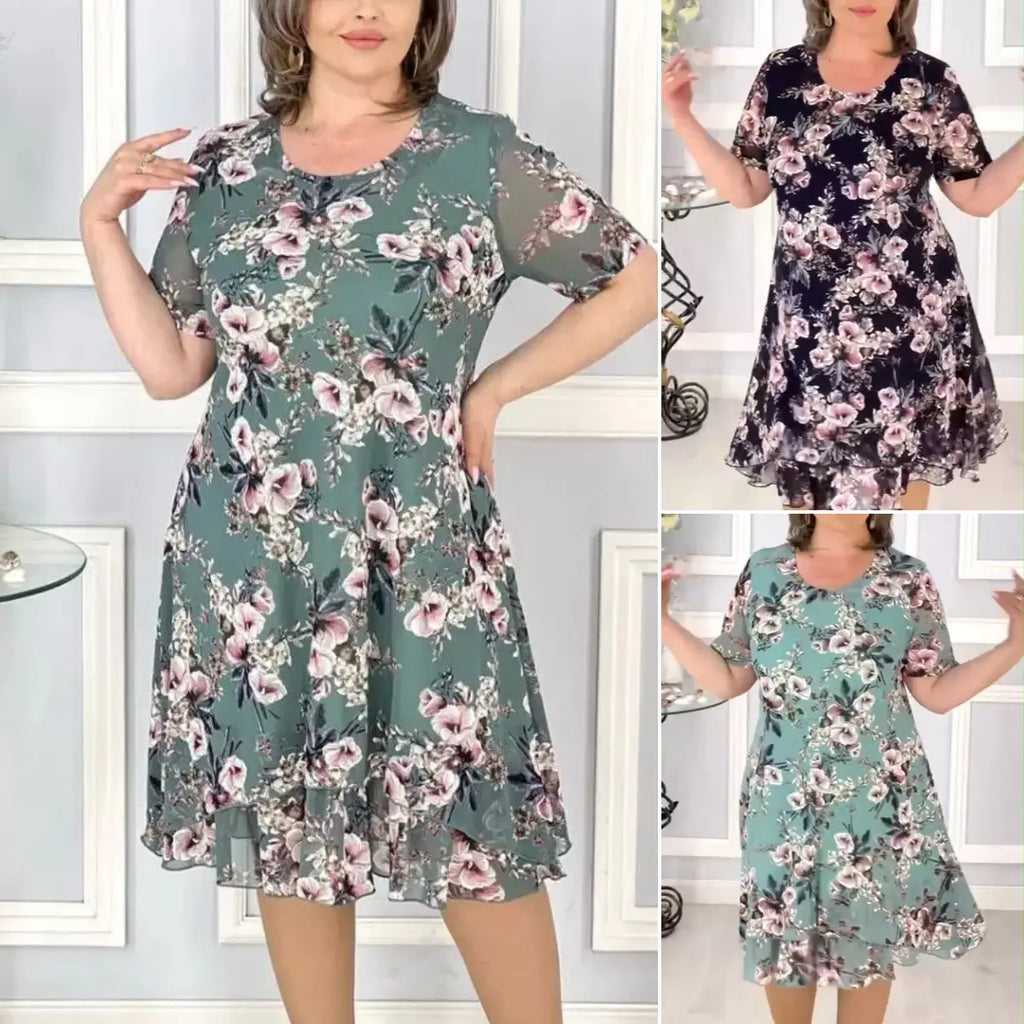 【Cumpărați 1 obțineți 1】【S-5XL】Rochie florală de damă cu talie