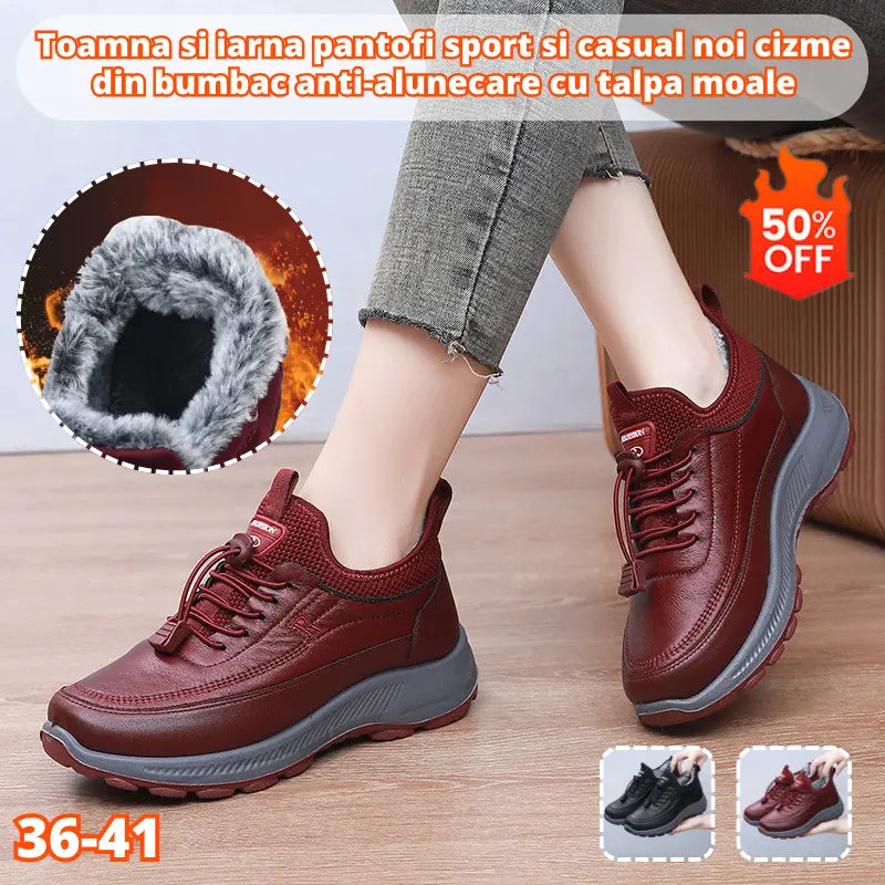 🎁【Cumpără 1 Primești 1 Gratuit】🔥【35-41】 2026 toamna si iarna pantofi sport si casual noi cizme din bumbac anti-alunecare cu talpa moale
