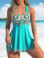 🏖️👙【Cumpără 1, primești 1】🌴【S-6XL】Costum de baie elegant, mărime mare, cu imprimeu