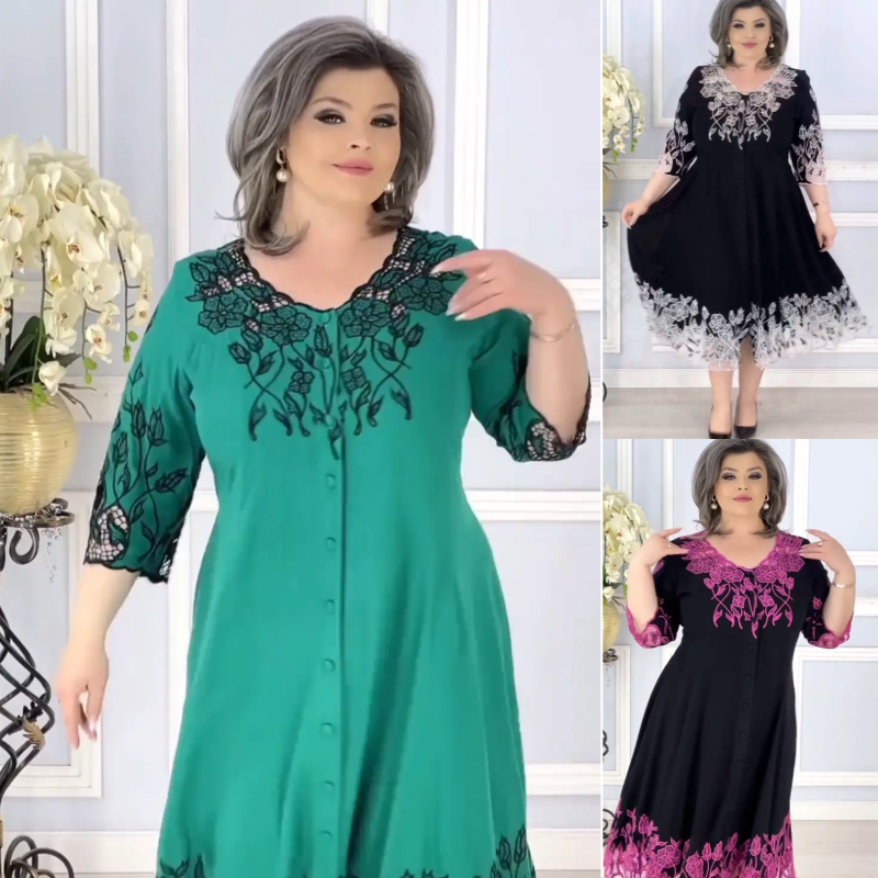 【S-5XL】2026 noua rochie de vara larga dama cu decolteu in V