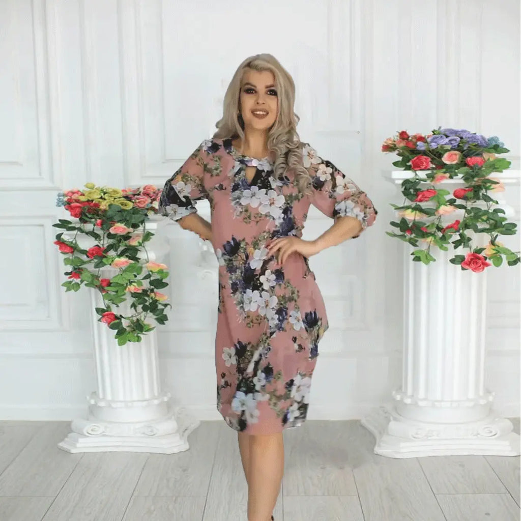 【Cumpără 1 Primești 1 Gratuit】【S-5XL】💥Rochie din sifon imprimata noua