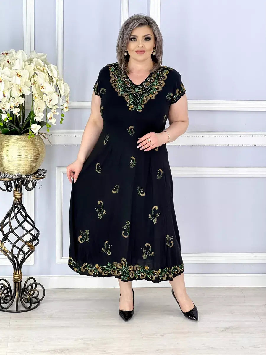 💥【Cumpărați 1 obțineți 1】💥【S-5XL】💃 2025 Rochie elegantă imprimată și brodată
