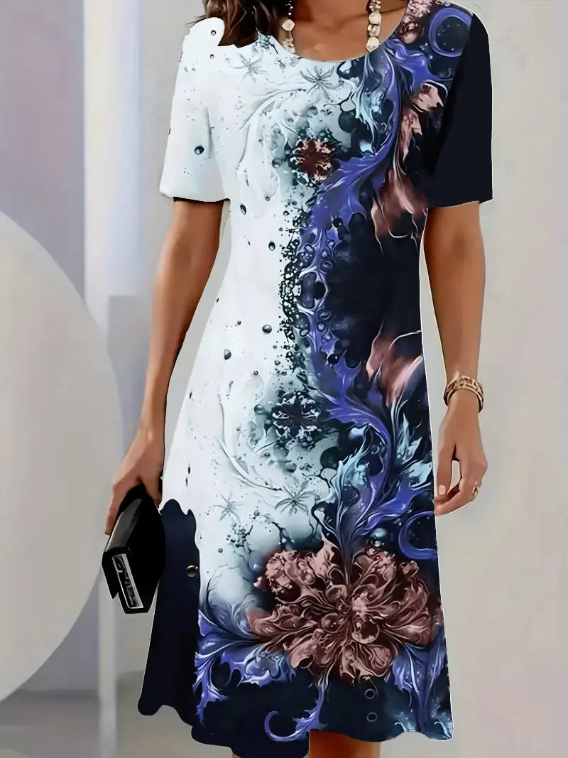 👗 【Cumpără 1 Primești 1 Gratuit】✨【S-3XL】Model floral tridimensional de pe o rochie de vară lejeră pentru femei