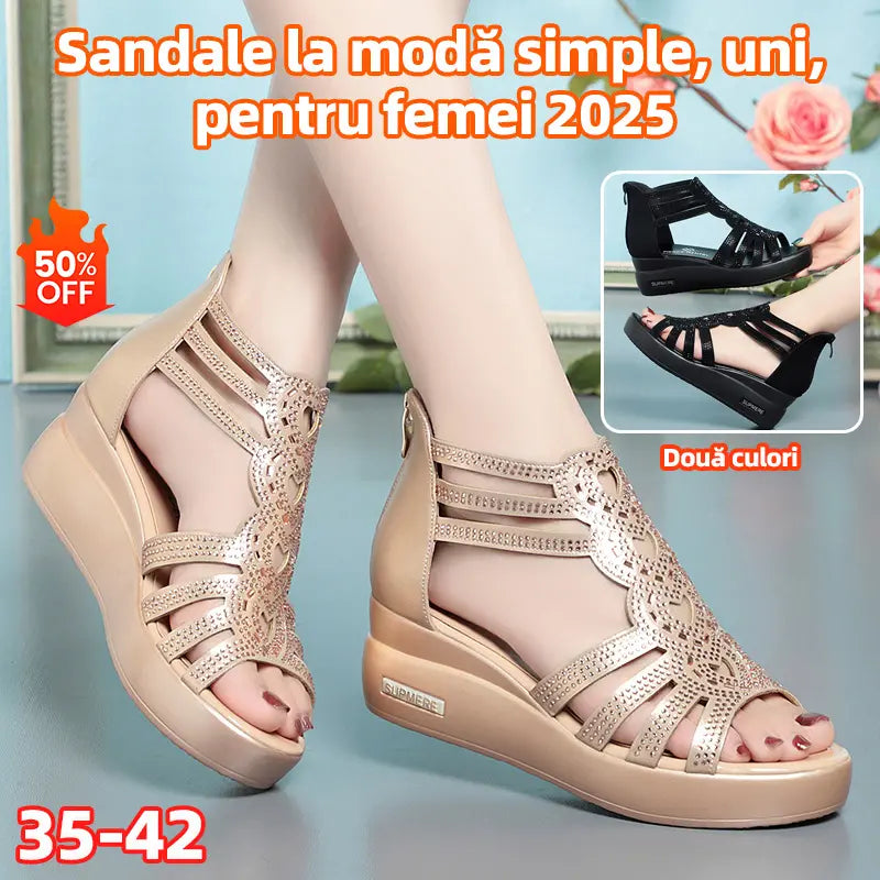 🔥【Cumpără 1, primești 1 gratuit】👡【35-42】Sandale de damă noi, la modă, în culori solide, 2025