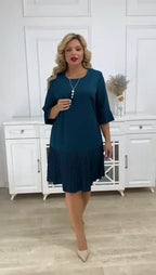 【Cumpărați 1 obțineți 1 gratuit】【S-5XL】 Rochie de culoare solidă cu temperament lejer și confortabil