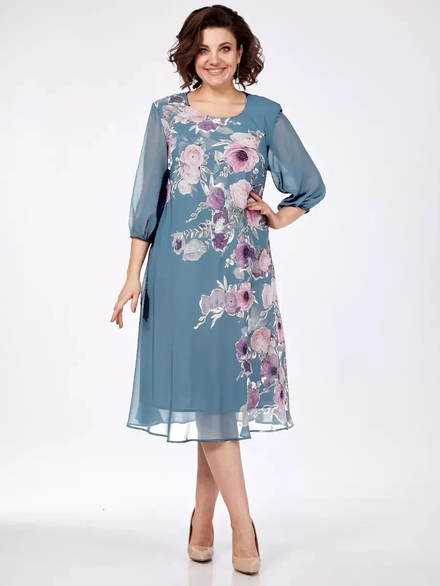 🌸Reducere flash--45%OFF💥💕【S-5XL】 Rochie elegantă cu imprimare florală de primăvară 🌷💃