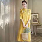 Rochie Lejeră de Vară cu Broderie Tradițională (S-5XL)