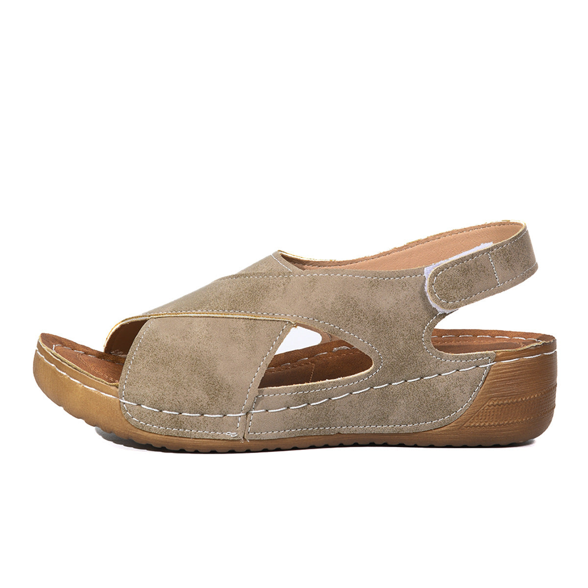 【36-43】 2024Noua talpă flatform cu platformă cu fustă casual, sandale de plajă versatile, deschise