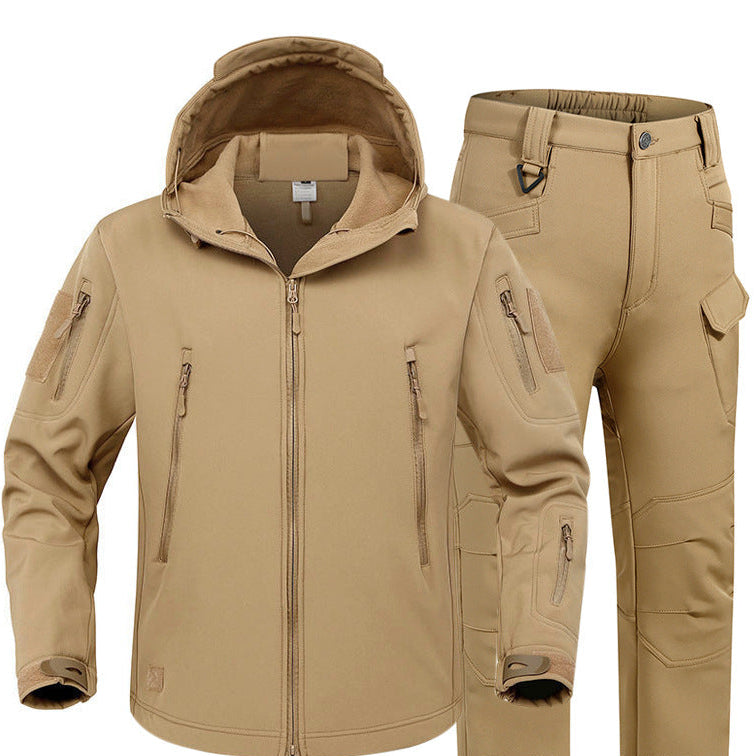 Set complet de echipament de drumeție pentru bărbați: Jachetă impermeabilă rezistentă (3 în 1) + pantaloni cargo (cadou) + tricou respirabil (cadou)