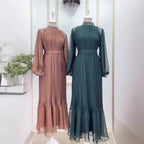 🌹Rochie maxi plisată cu pietre strălucitoare