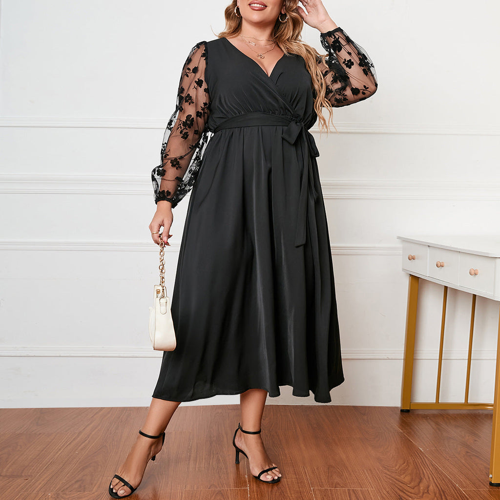 XL-4XL 2024 Rochie de damă largi cu mânecă lungă la modă