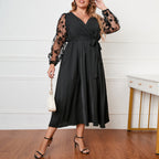 XL-4XL 2024 Rochie de damă largi cu mânecă lungă la modă