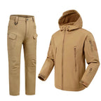 Set complet de echipament de drumeție pentru bărbați: Jachetă impermeabilă rezistentă (3 în 1) + pantaloni cargo (cadou) + tricou respirabil (cadou)