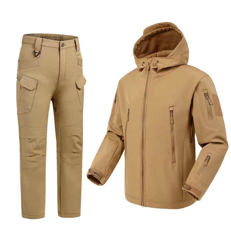 Set complet de echipament de drumeție pentru bărbați: Jachetă impermeabilă rezistentă (3 în 1) + pantaloni cargo (cadou) + tricou respirabil (cadou)